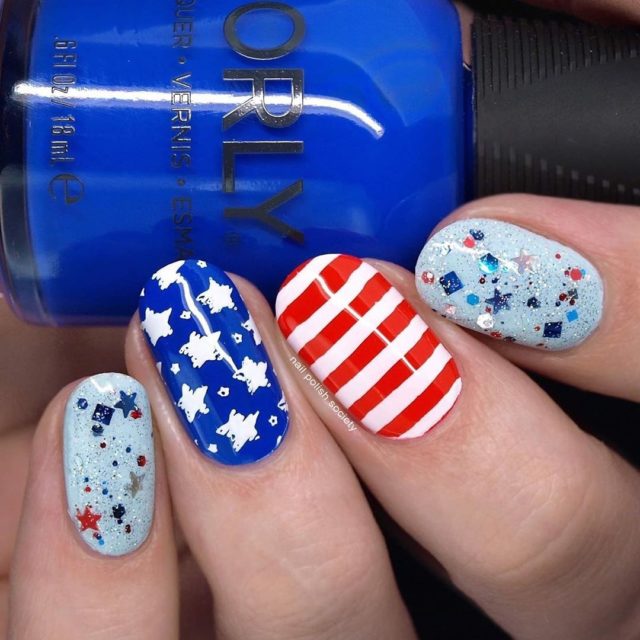 Fourth of July Nails : Red White Blue Nail Designs